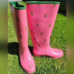 Ralph Lauren pink Perla rainboots Wmn 6B